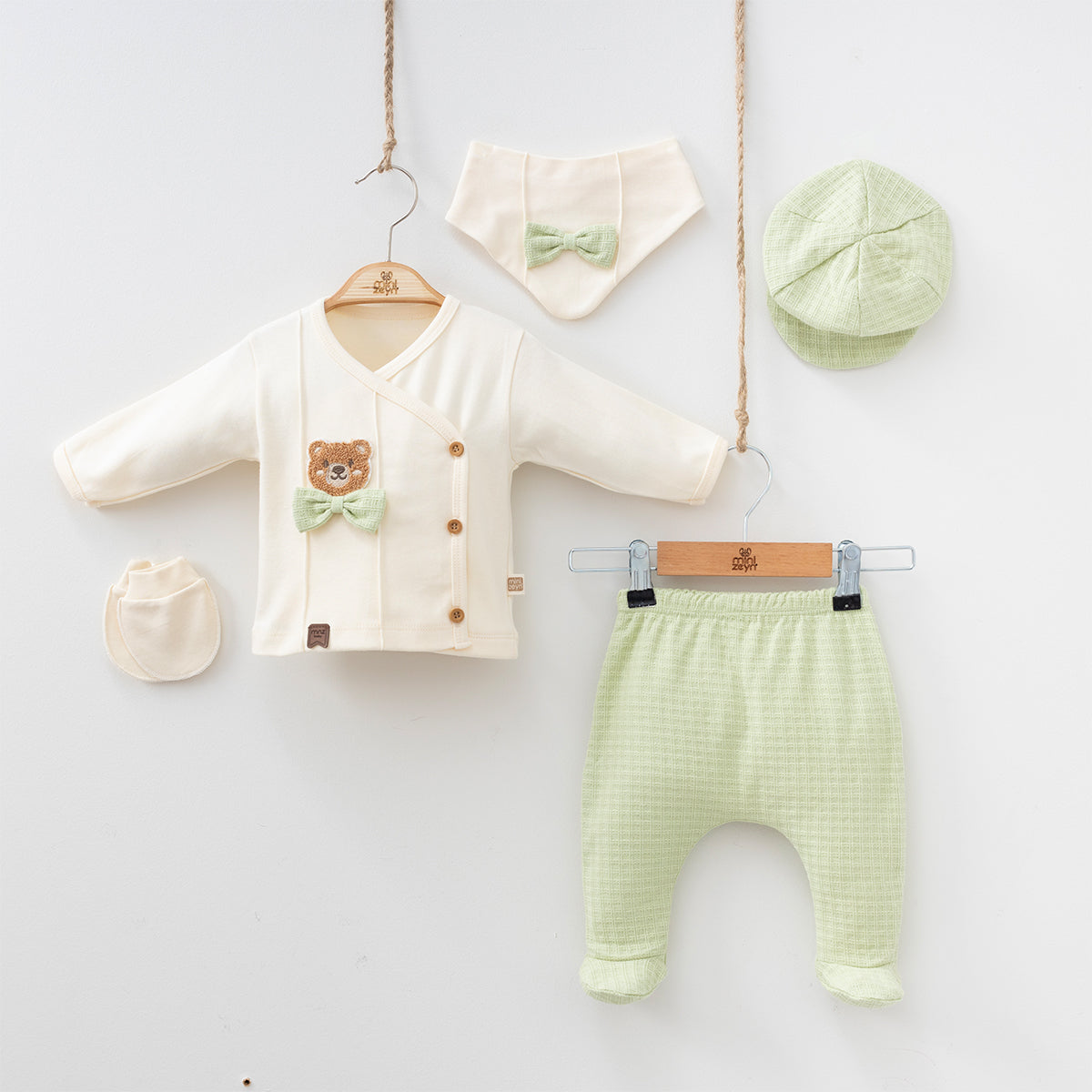 Set Neonato/ Bimbo Caldo Cotone 0-3 mesi orsetto Cotone Verde