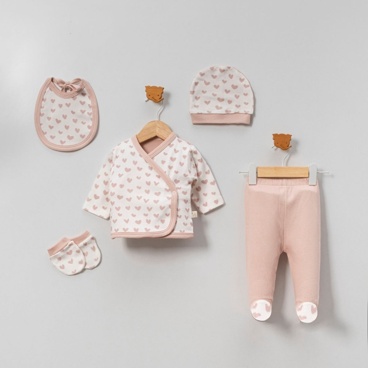 Set Neonata/ Bimba in cotone 5 Pezzi in Cotone – Dolcezza e Comfort
