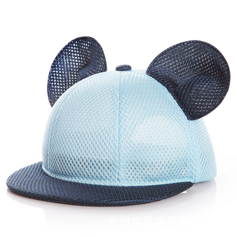 Cappellino nero estivo con orecchie Design traspirante per bambini