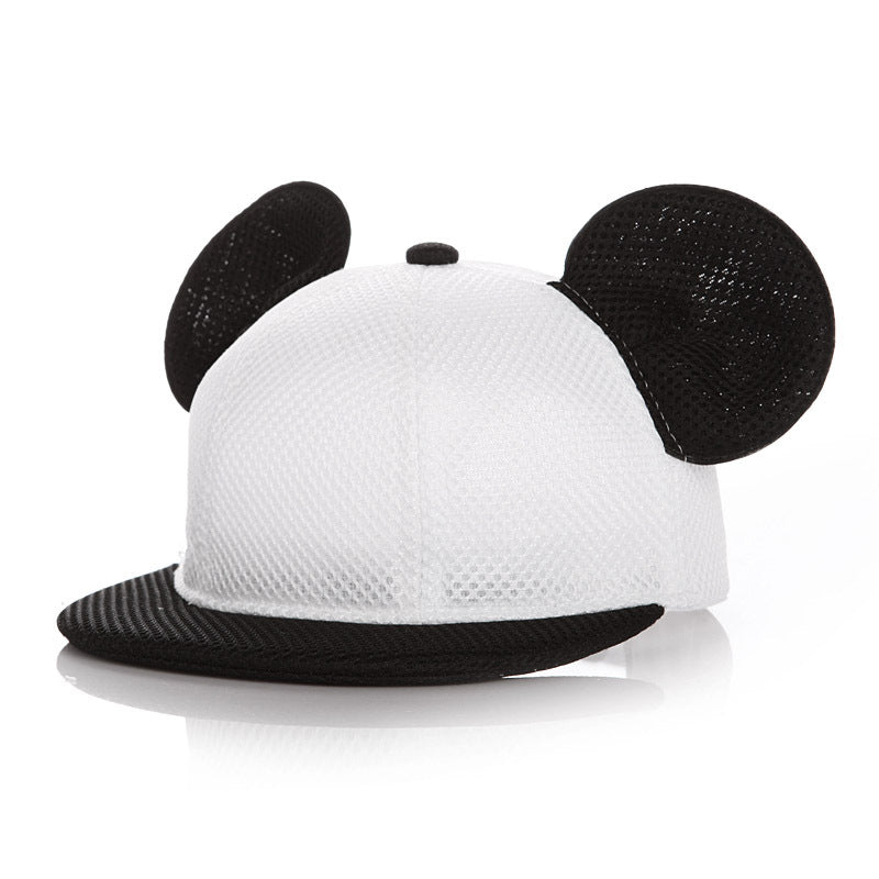 Cappellino nero estivo con orecchie Design traspirante per bambini