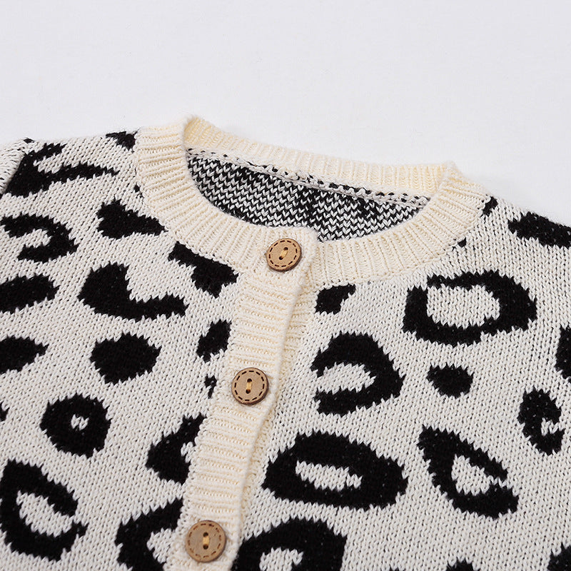 Completo bimba in Maglia Animalier - Cardigan e Body