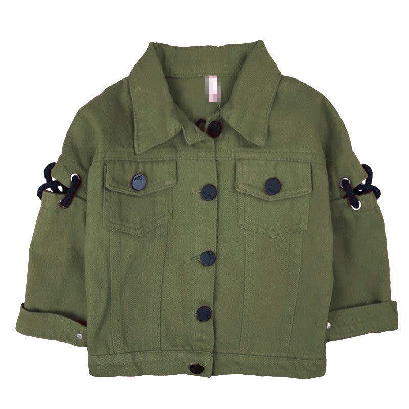 Completo Bimbo Urban Style – Giacca Verde Militare + Jeans Strappati
