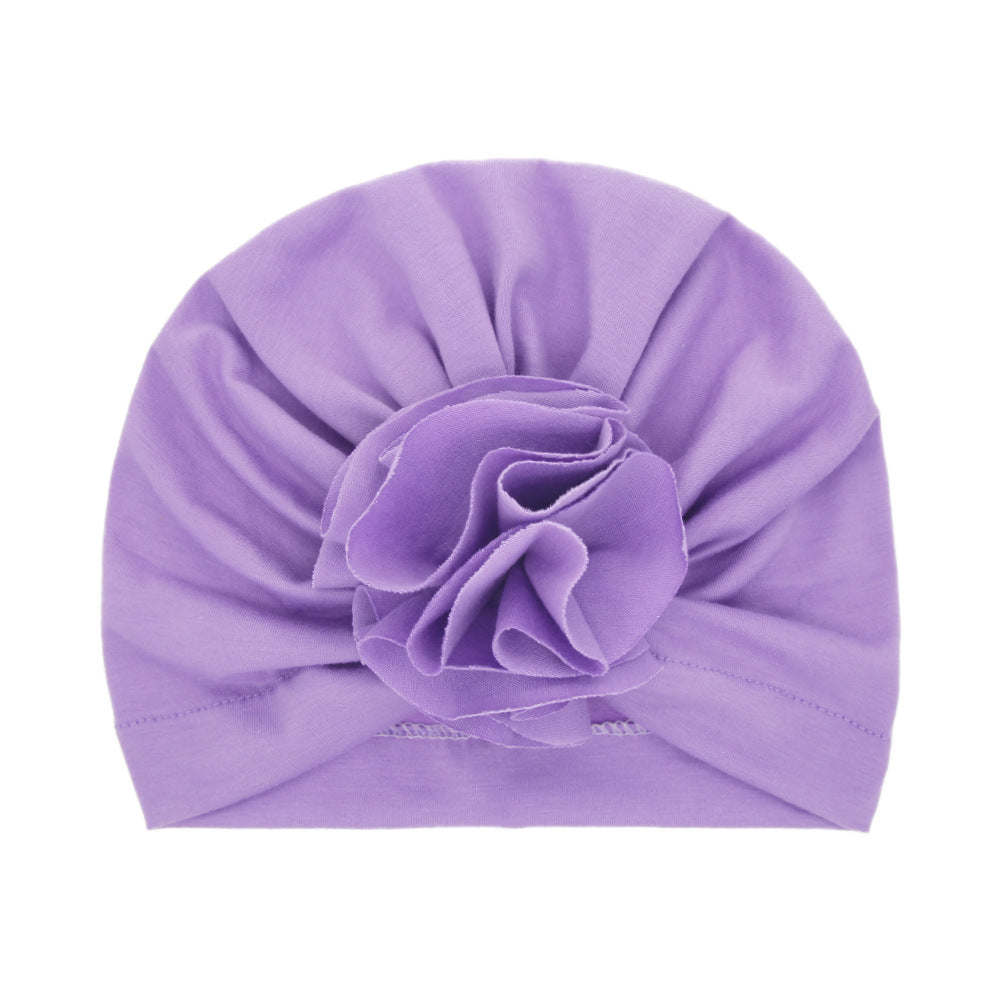 Turbante Neonato con Fiore Cappellino in Cotone Morbido
