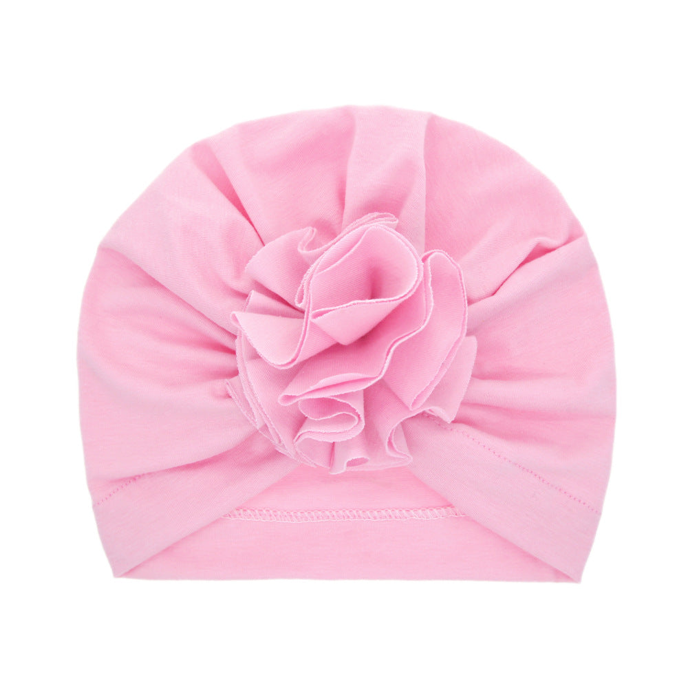 Turbante Neonato con Fiore Cappellino in Cotone Morbido