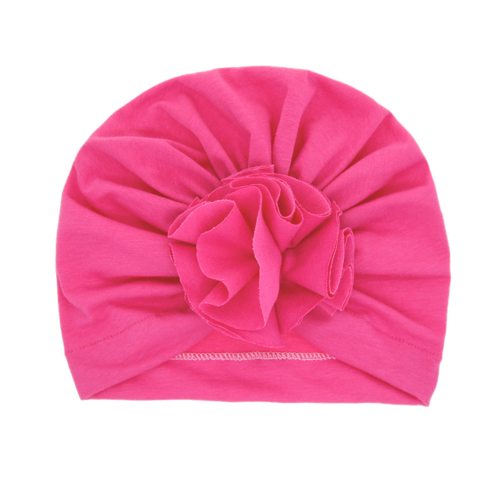 Turbante Neonato con Fiore Cappellino in Cotone Morbido