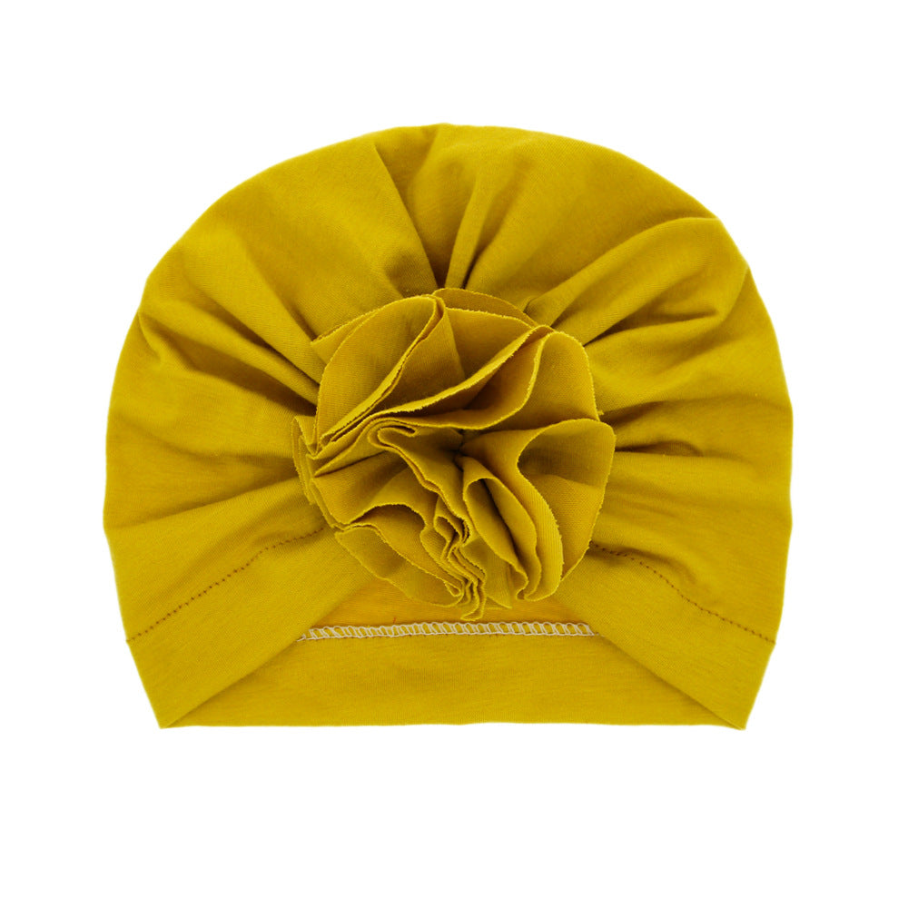 Turbante Neonato con Fiore Cappellino in Cotone Morbido
