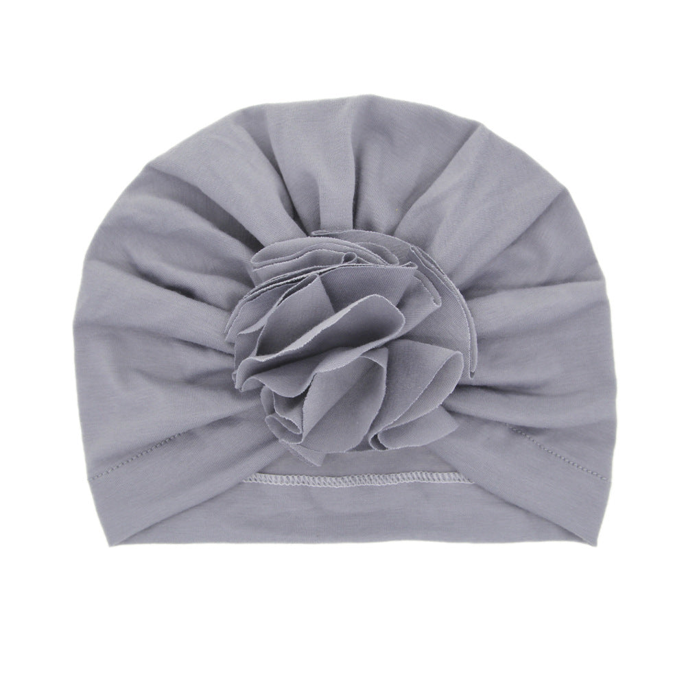 Turbante Neonato con Fiore Cappellino in Cotone Morbido