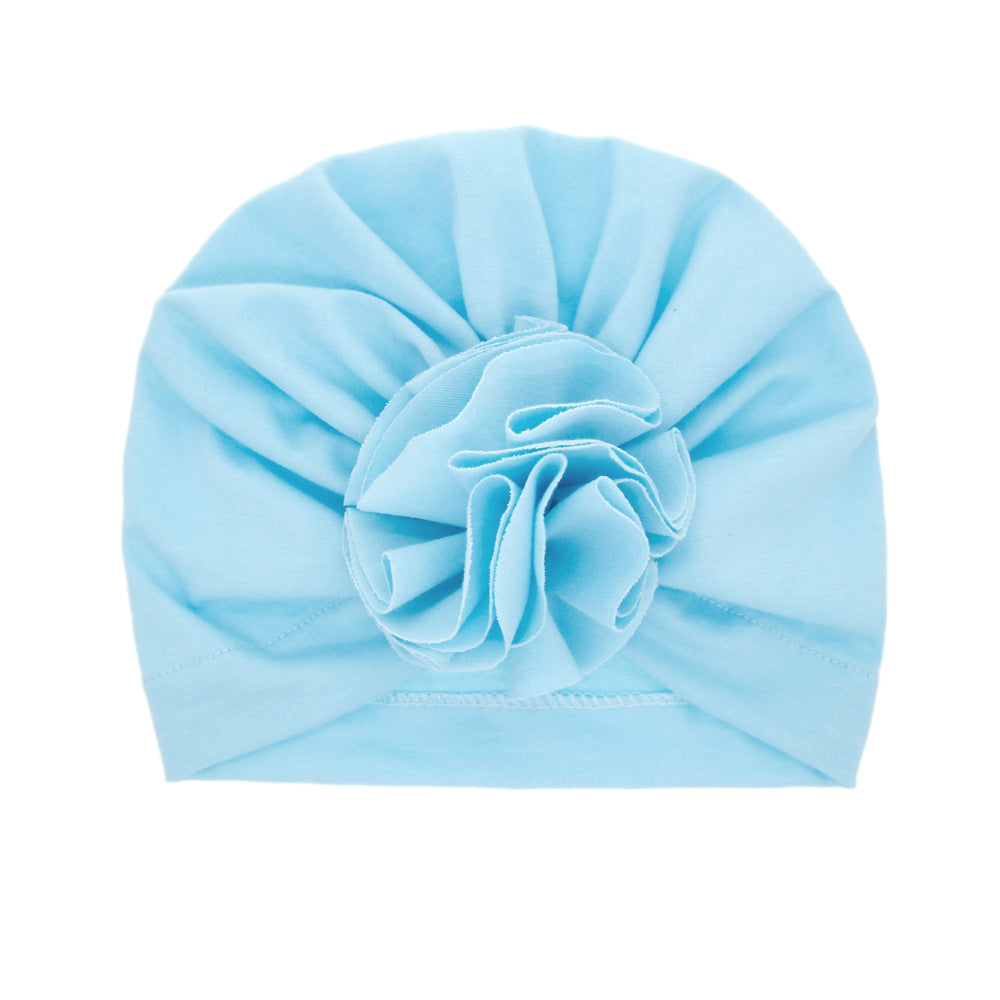 Turbante Neonato con Fiore Cappellino in Cotone Morbido