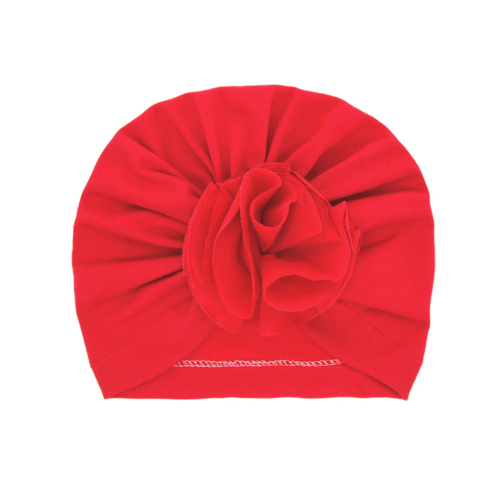 Turbante Neonato con Fiore Cappellino in Cotone Morbido