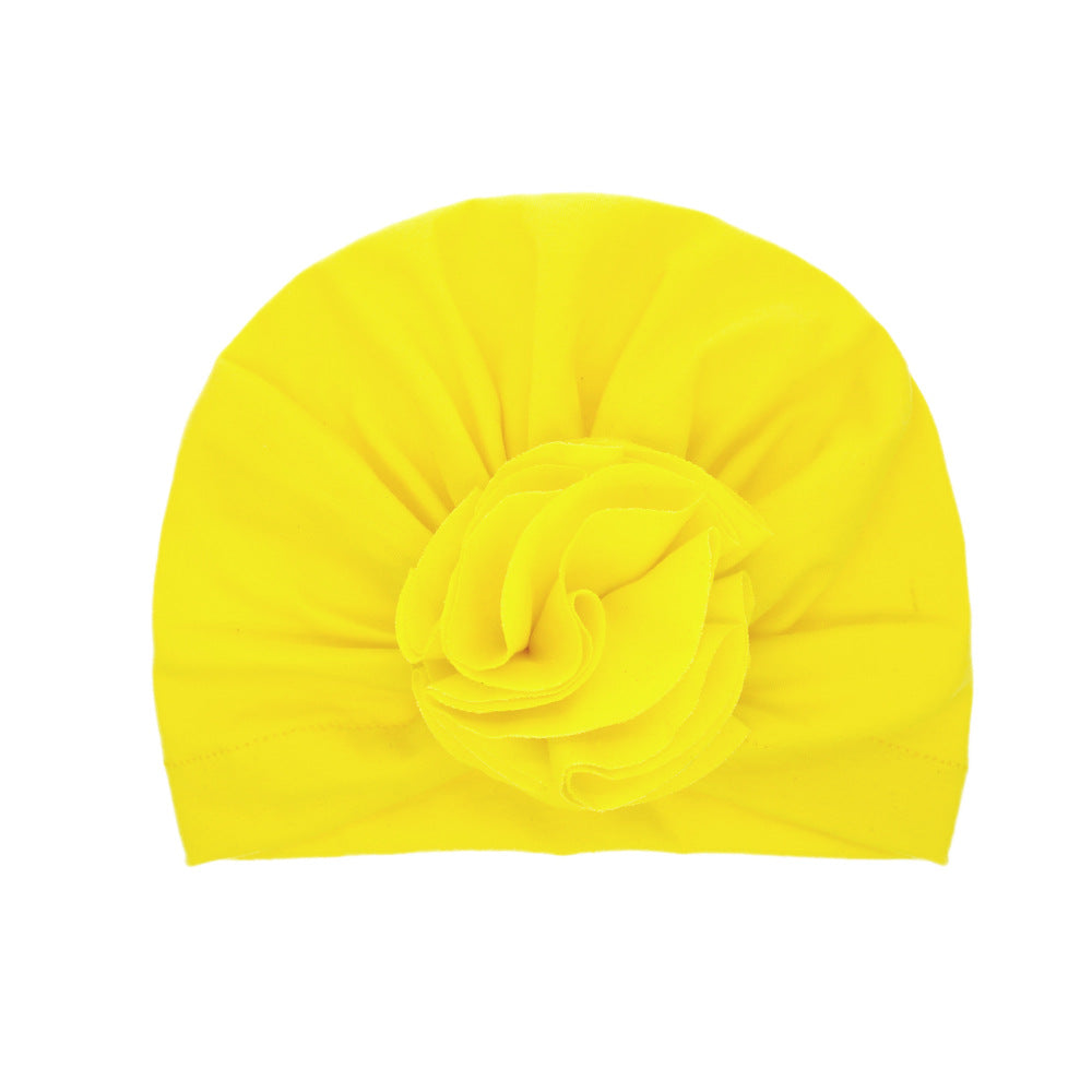 Turbante Neonato con Fiore Cappellino in Cotone Morbido
