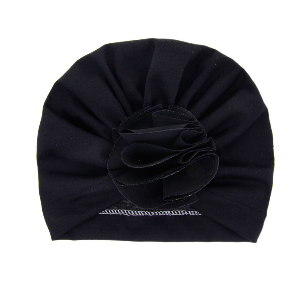 Turbante Neonato con Fiore Cappellino in Cotone Morbido