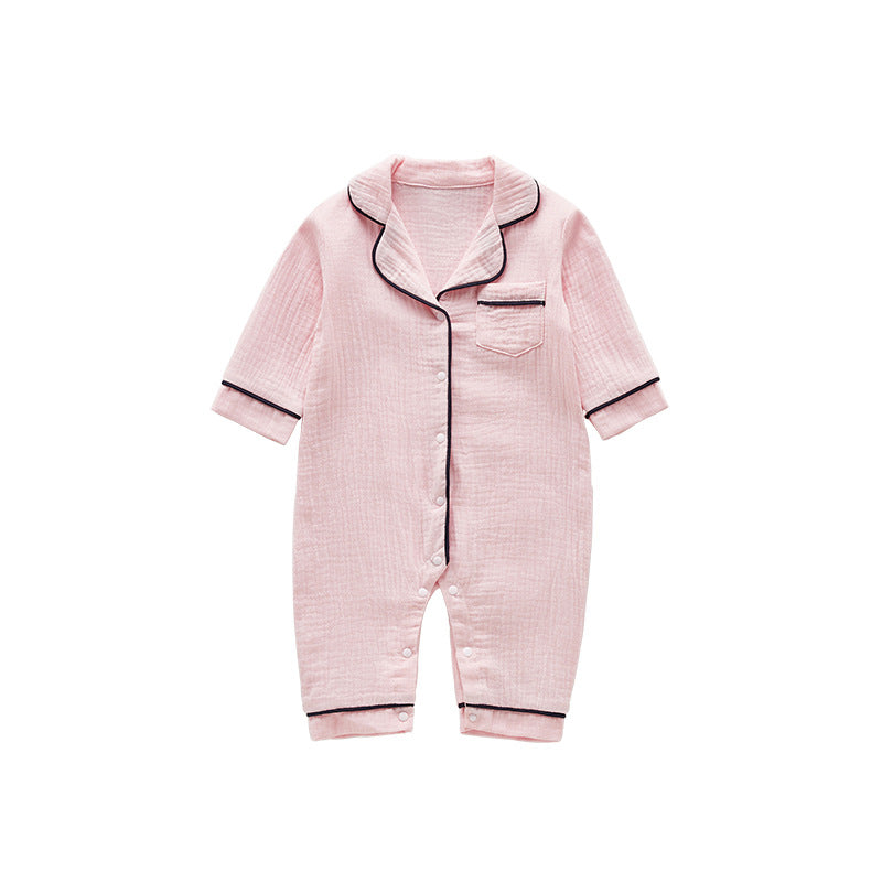 Pigiama Neutro Bimba/ Bimbo in Cotone Morbido - Modello con Bordi a Contrasto