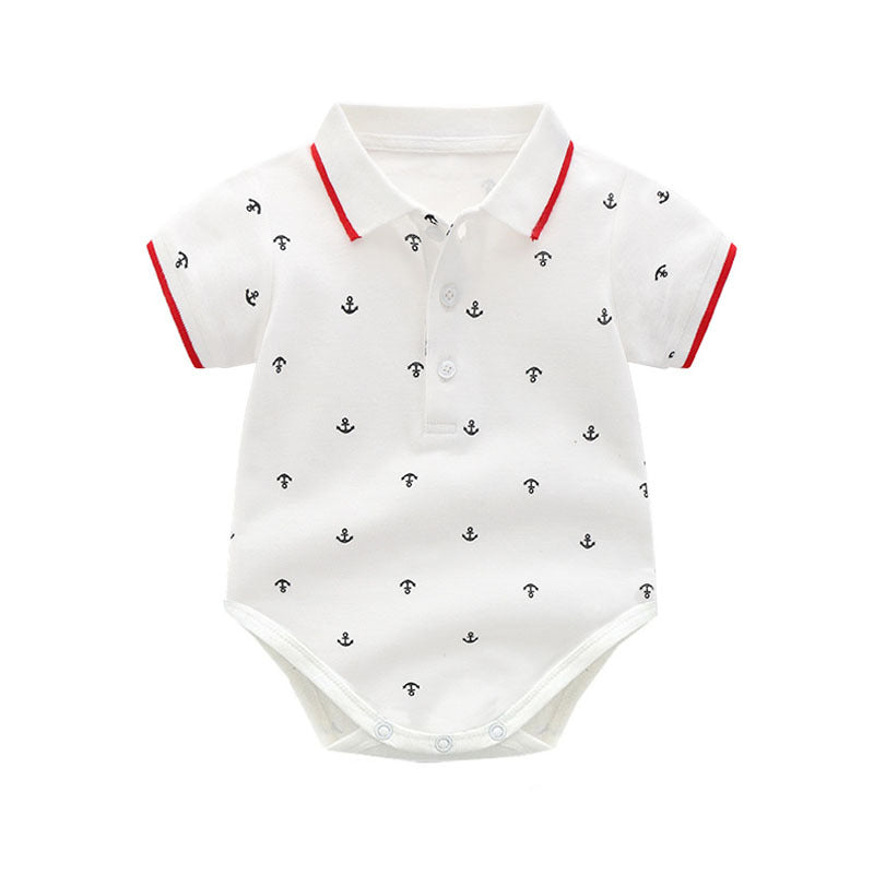 Completo elegante bimbo Estivo con body a polo, papillon e pantaloncini con bretelle