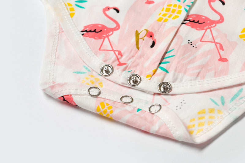 Body Camicia Estiva per Neonato Flamingo e Ananas “Relax”