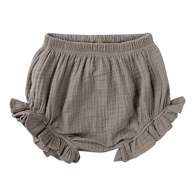 Shorts Bambina in Mussola con Volant Vari Colori