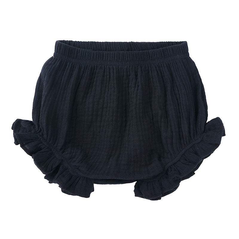 Shorts Bambina in Mussola con Volant Vari Colori