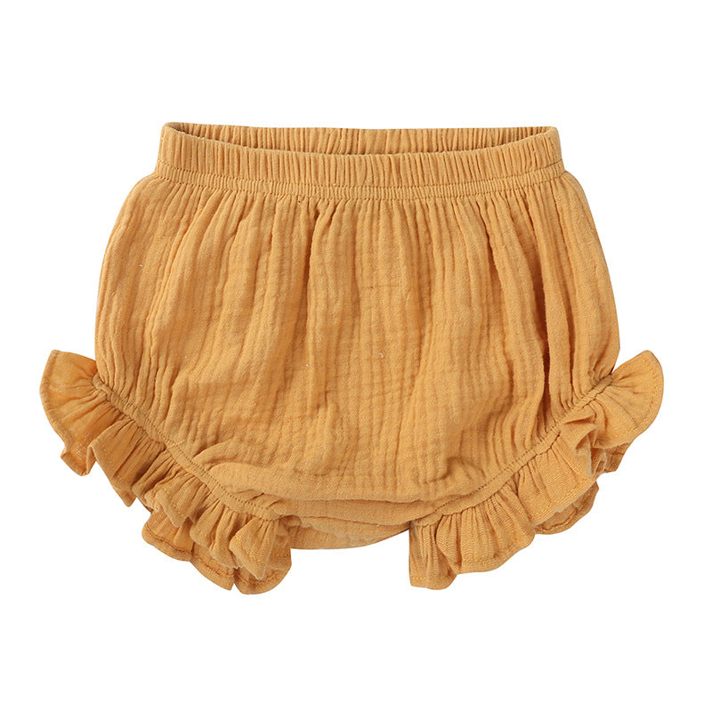 Shorts Bambina in Mussola con Volant Vari Colori