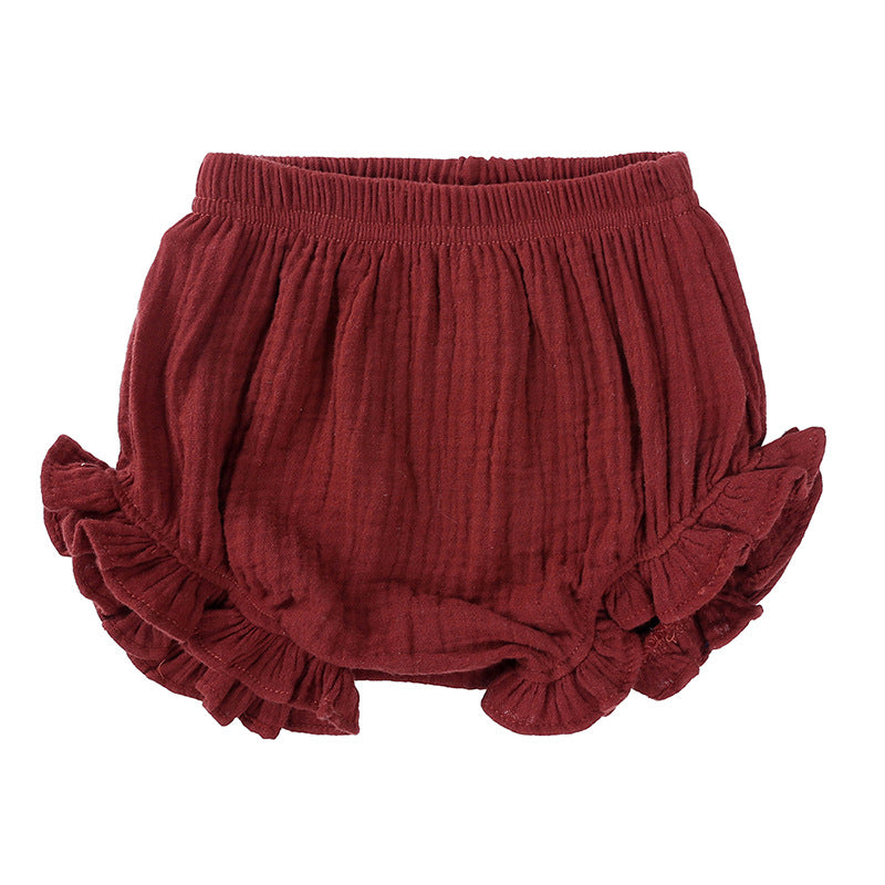 Shorts Bambina in Mussola con Volant Vari Colori