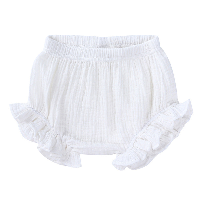 Shorts Bambina in Mussola con Volant Vari Colori
