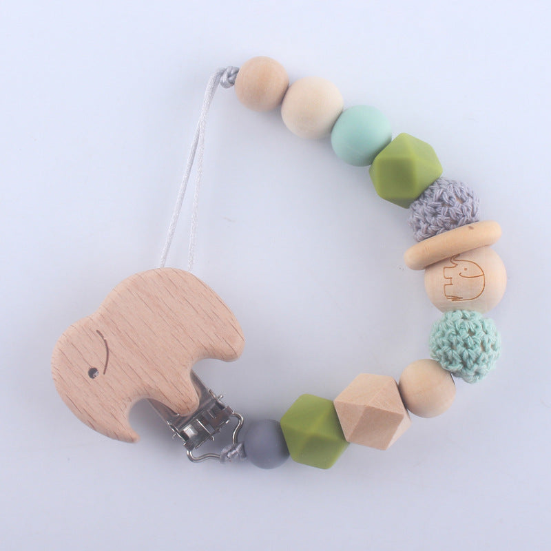 Catenina in Silicone e Legno Naturale con Clip