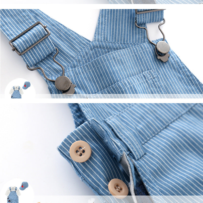 Completo 3 Pezzi Bimbo Body, Salopette e Cappellino Coordinato