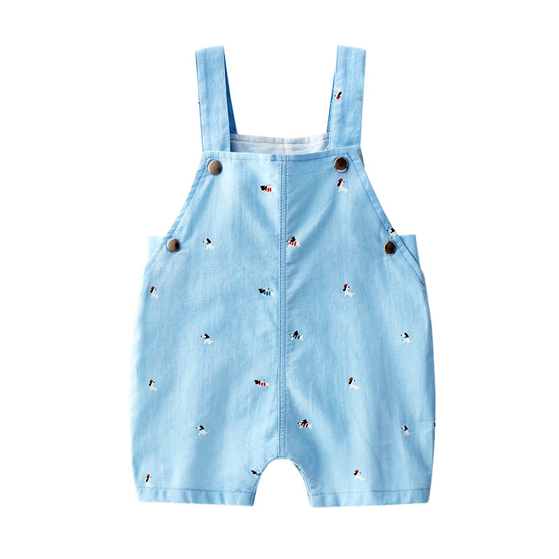 Set Estivo 3 Pezzi Neonato Body, Salopette Celeste e Cappellino Smile