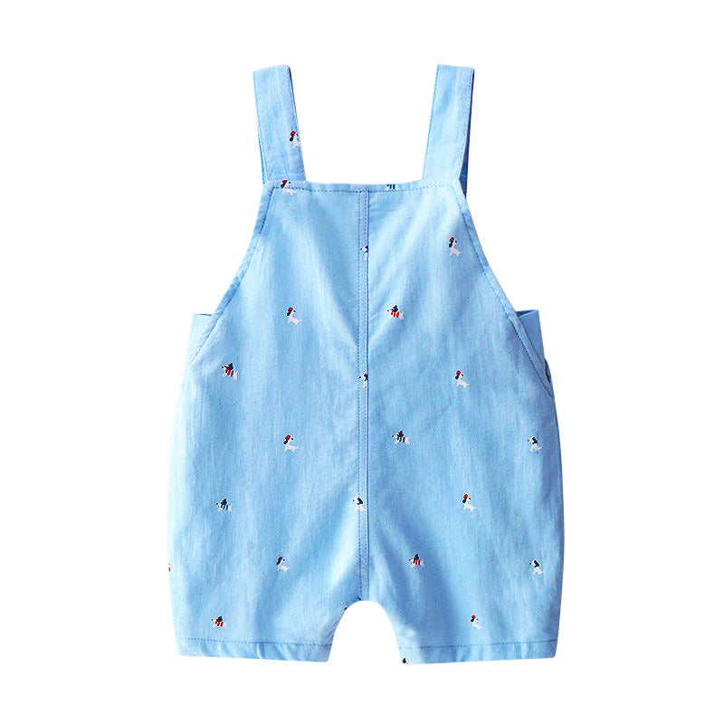 Set Estivo 3 Pezzi Neonato Body, Salopette Celeste e Cappellino Smile
