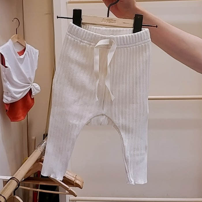 Pantalone Bimba in Maglia a Costine