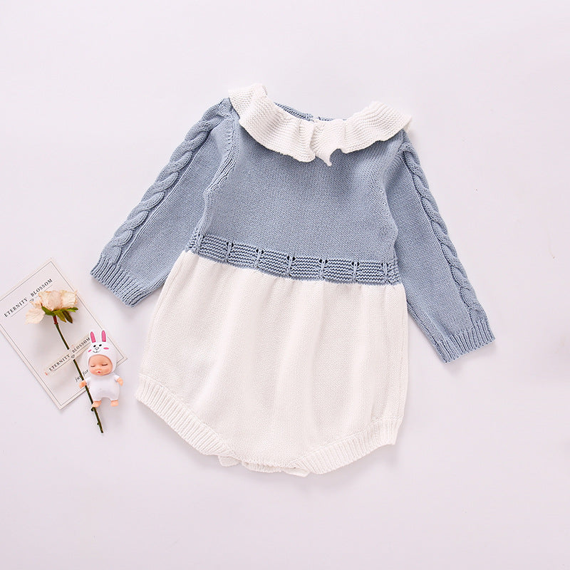Pagliaccetto in Maglia bimba con Colletto Elegante