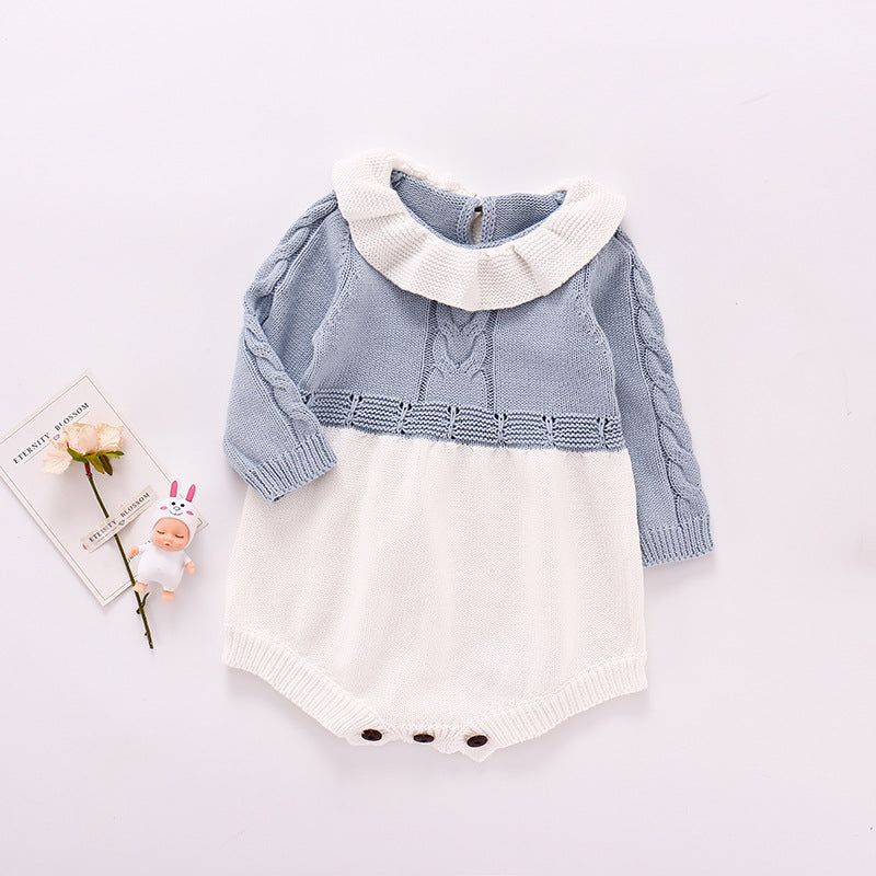 Pagliaccetto in Maglia bimba con Colletto Elegante