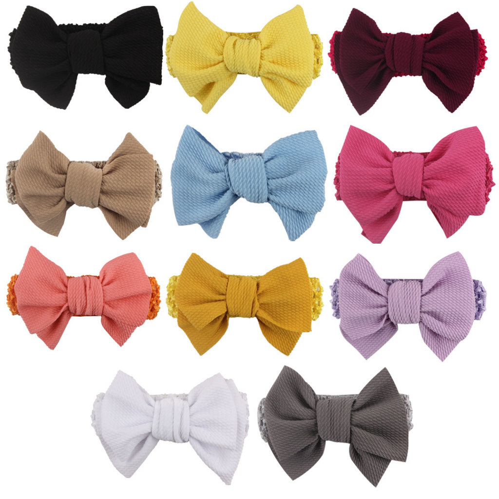 Fascia per Capelli Neonata con Maxi Fiocco Disponibile in 10 Colori