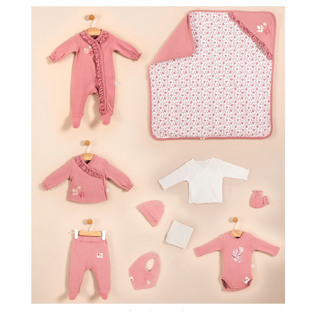 Set 10pz Neonata Floreali 100% cotone