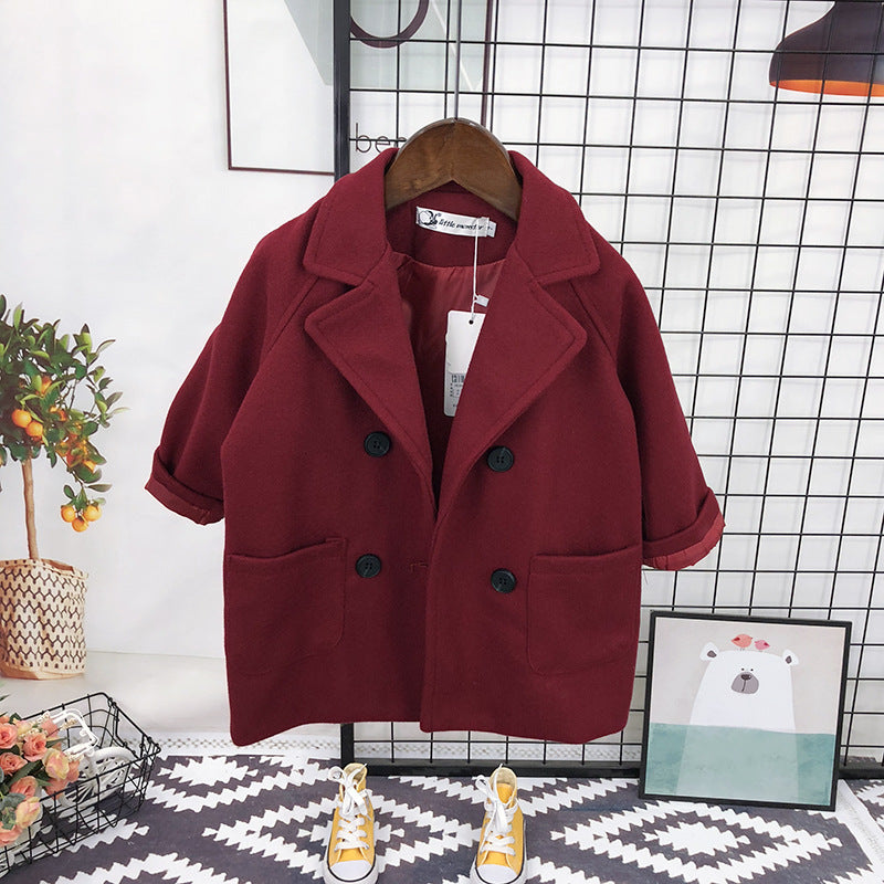 Cappotto Bambino Autunnale Doppiopetto – Elegante e Caldo con Tasche Laterali