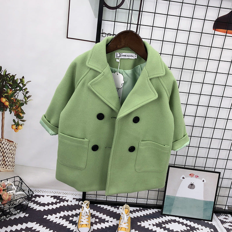 Cappotto Bambino Autunnale Doppiopetto – Elegante e Caldo con Tasche Laterali