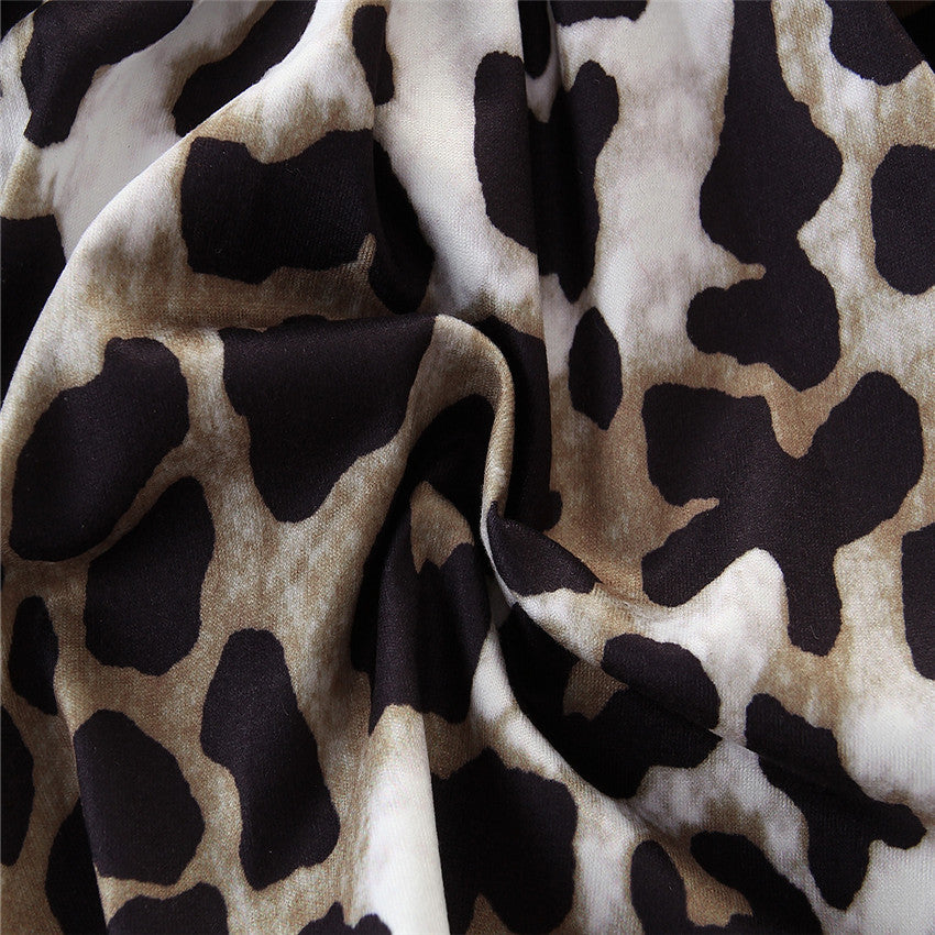 Jeans Bambina con Volant Leopardato Modello a Zampa
