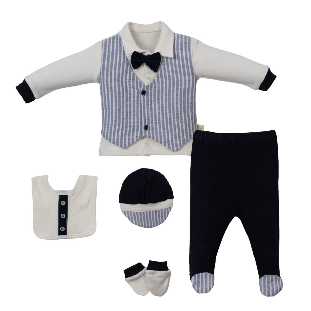 Set Nascita Cotone Neonato/ Bimbo "Piccolo Gentiluomo" 0-3 mesi