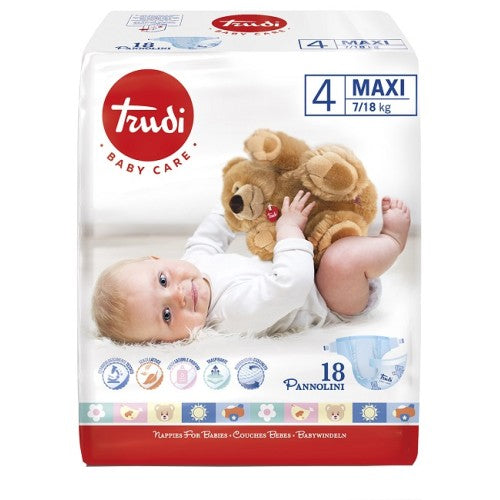 Pañales Trudi 4. MAXI 7/18kg 18 pañales