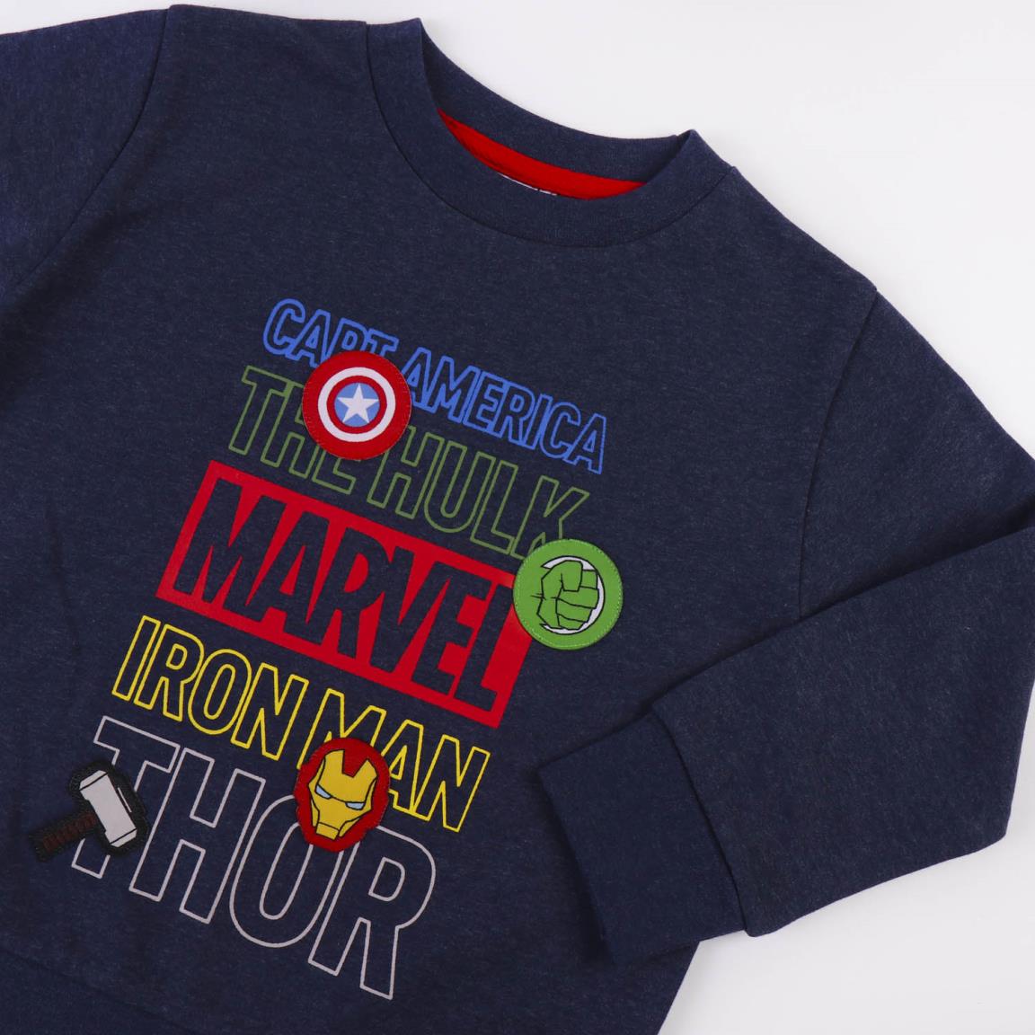Tuta marvel 3pz una felpa + 2 pantaloni