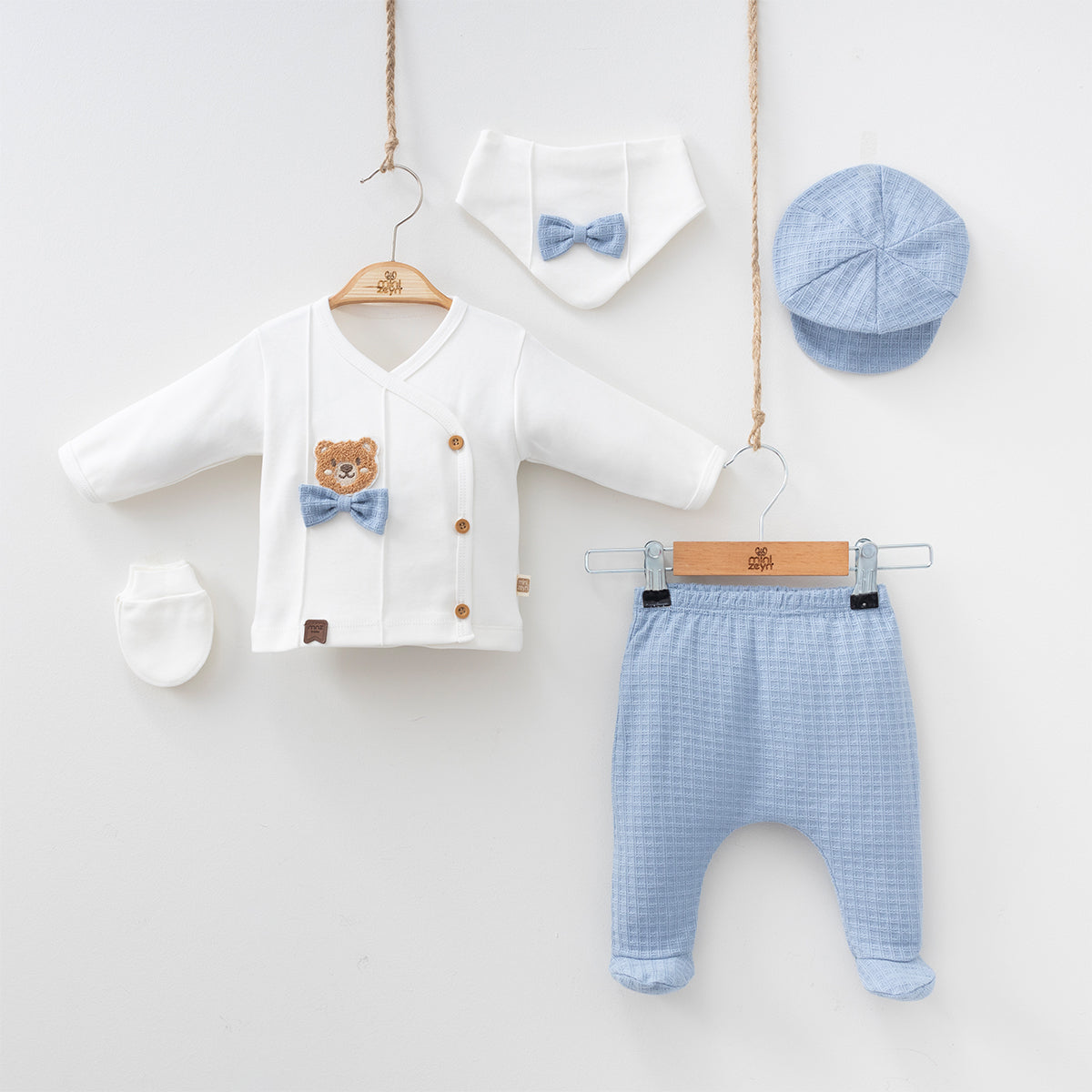 Set Neonato/ Bimbo Caldo Cotone 0-3 mesi orsetto Cotone Azzurro