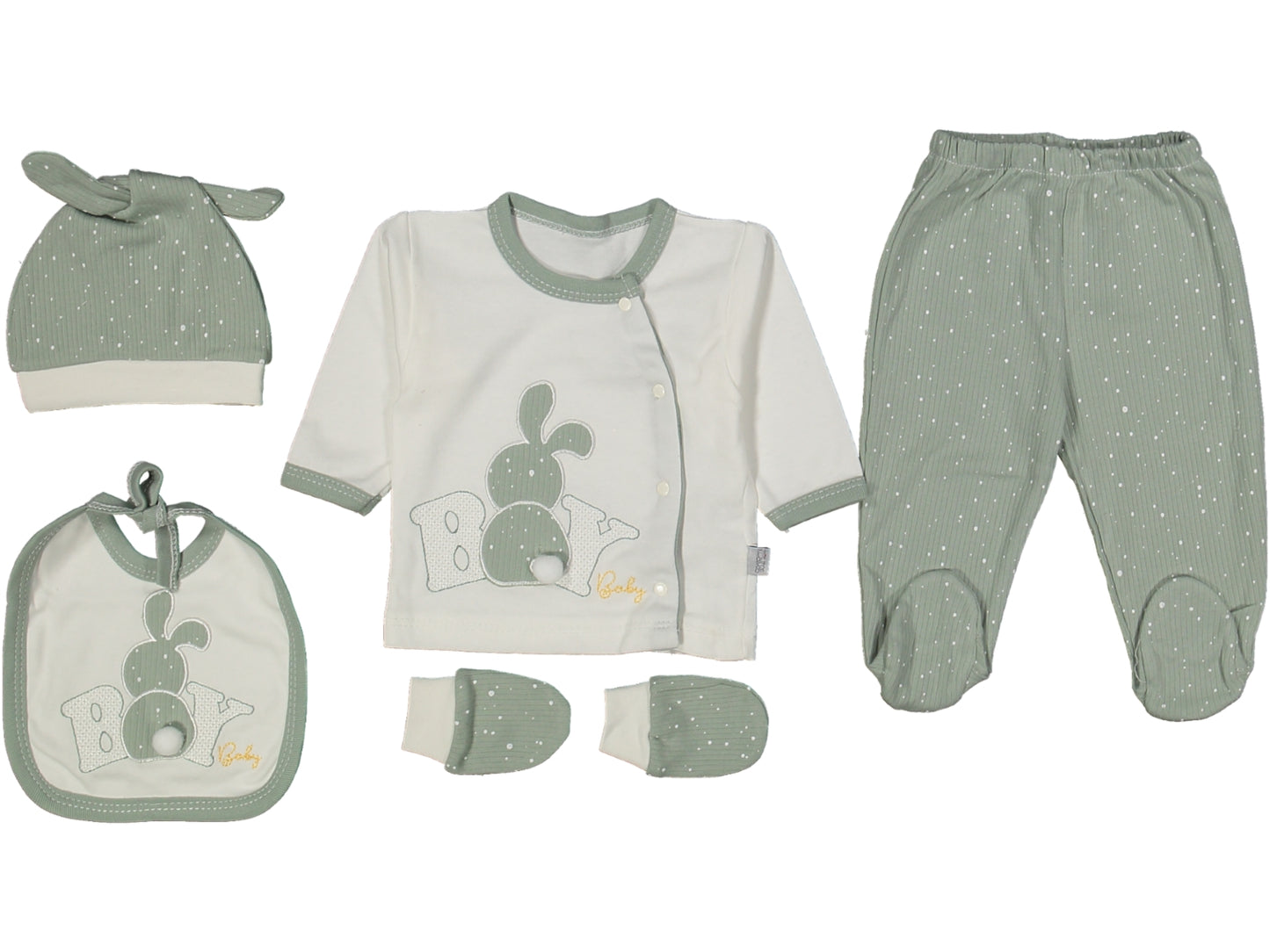 Set Nascita Neonato/ Bimbo "Baby Bunny" in Cotone