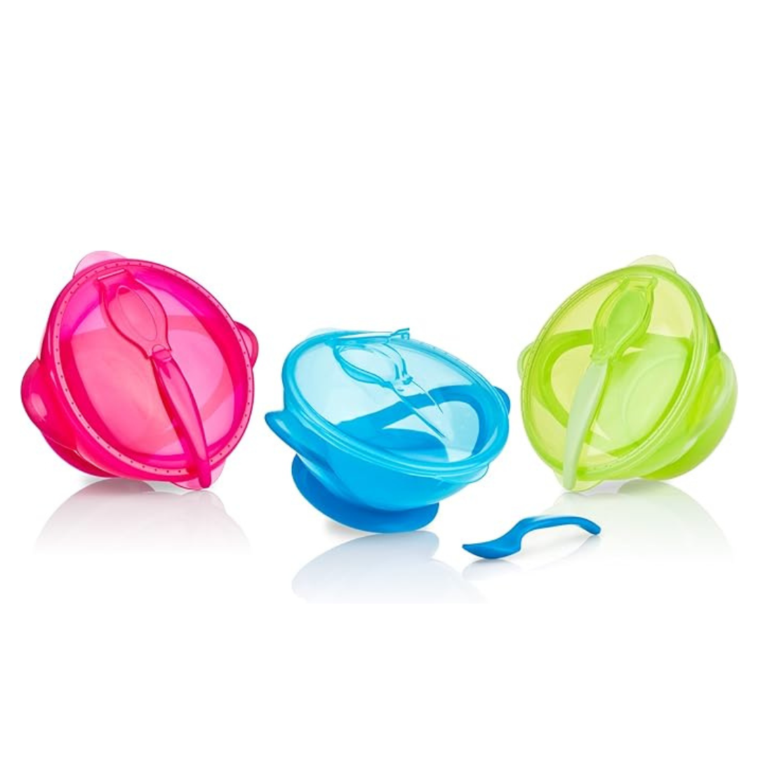 Set de papilla Nuby Bol con ventosa y cuchara