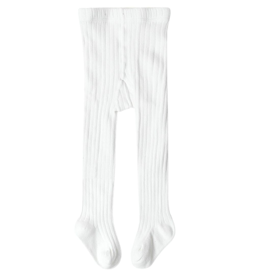 Collant Bambina in Cotone a Costine Tinta Unita, Morbida ed Elasticizzata