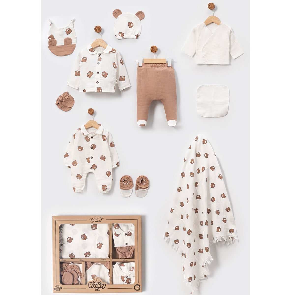 Set 10 Pezzi Orsetto 100%cotone