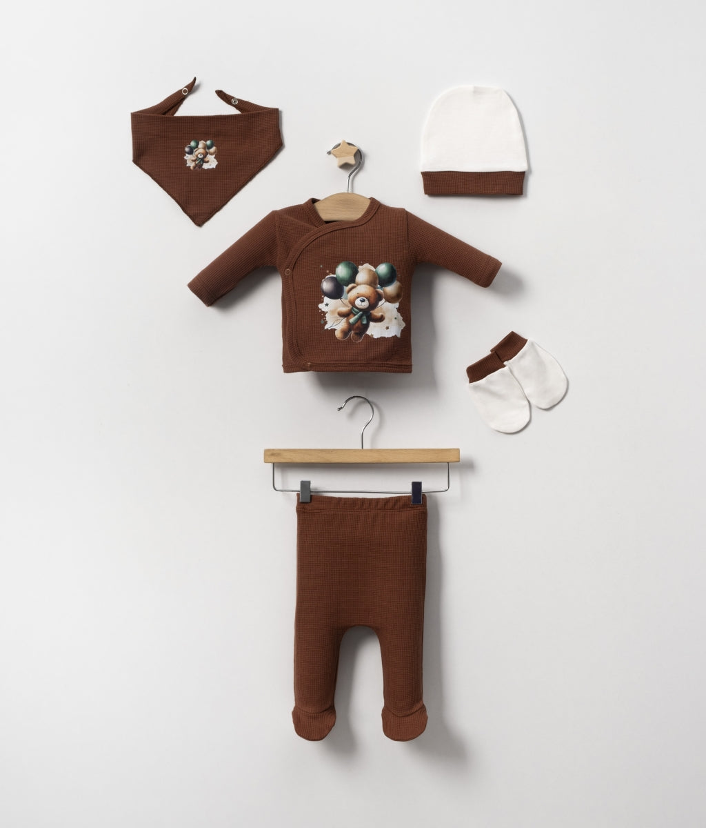 Set Nascita 5 Pezzi in Cotone – Stile Naturale e Raffinato Bimbo/ Bimba