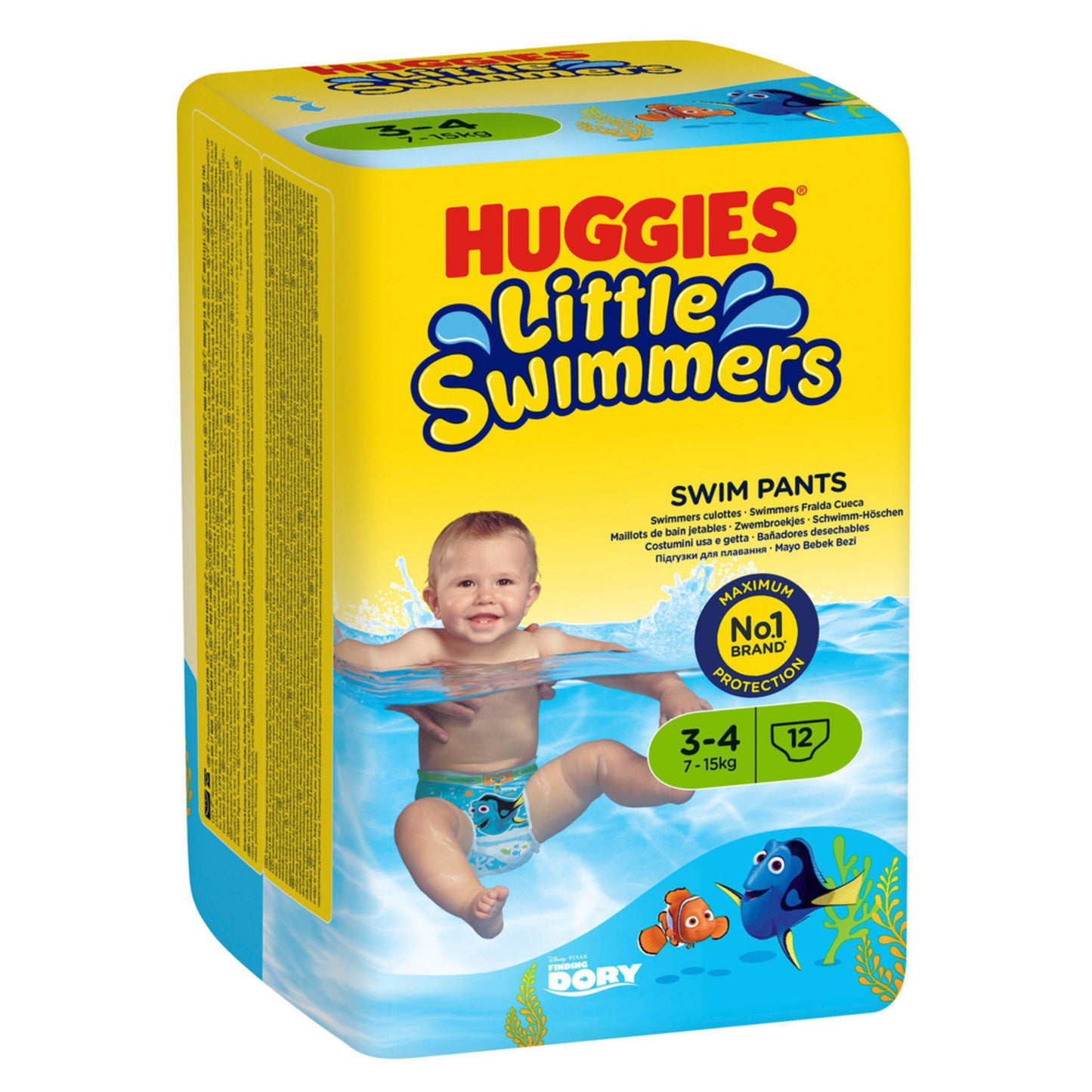 pequeños nadadores pañales hugghies 3-4 7-15 kg 12