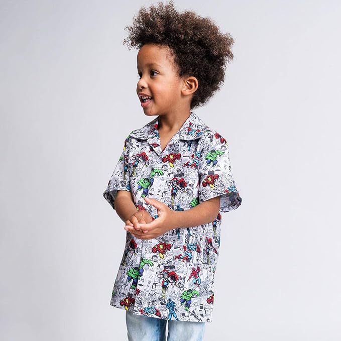 Chemise à manches courtes en coton Marvel