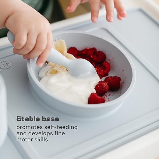 Happy Bowl Piatto per Autosvezzamento Grigio
