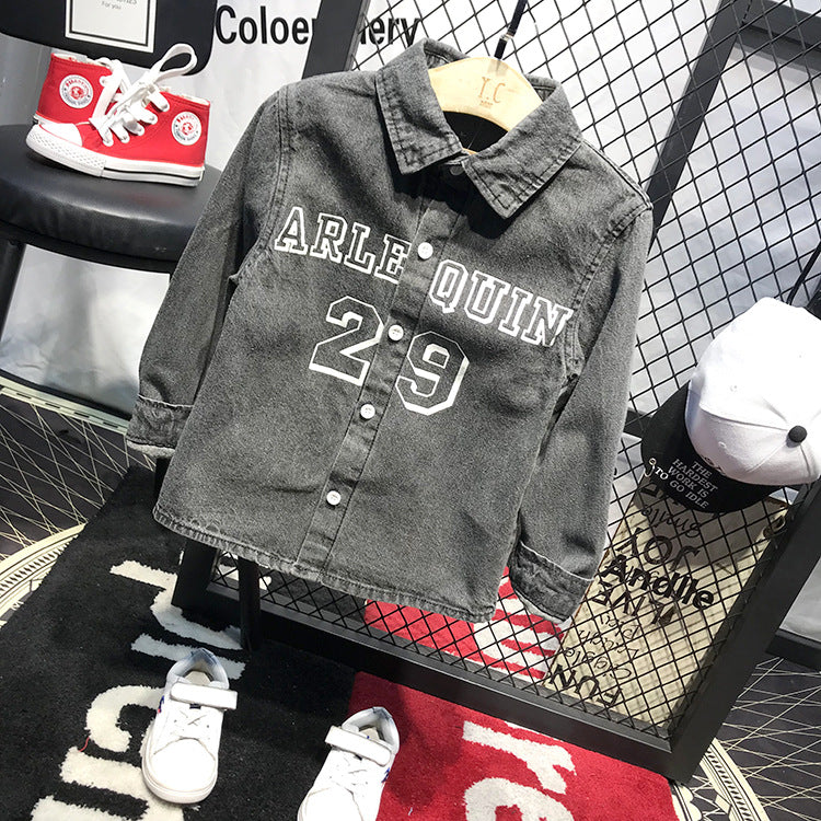 Completo Bambino Casual Sportivo Camicia in Jeans e Jeans Strappati