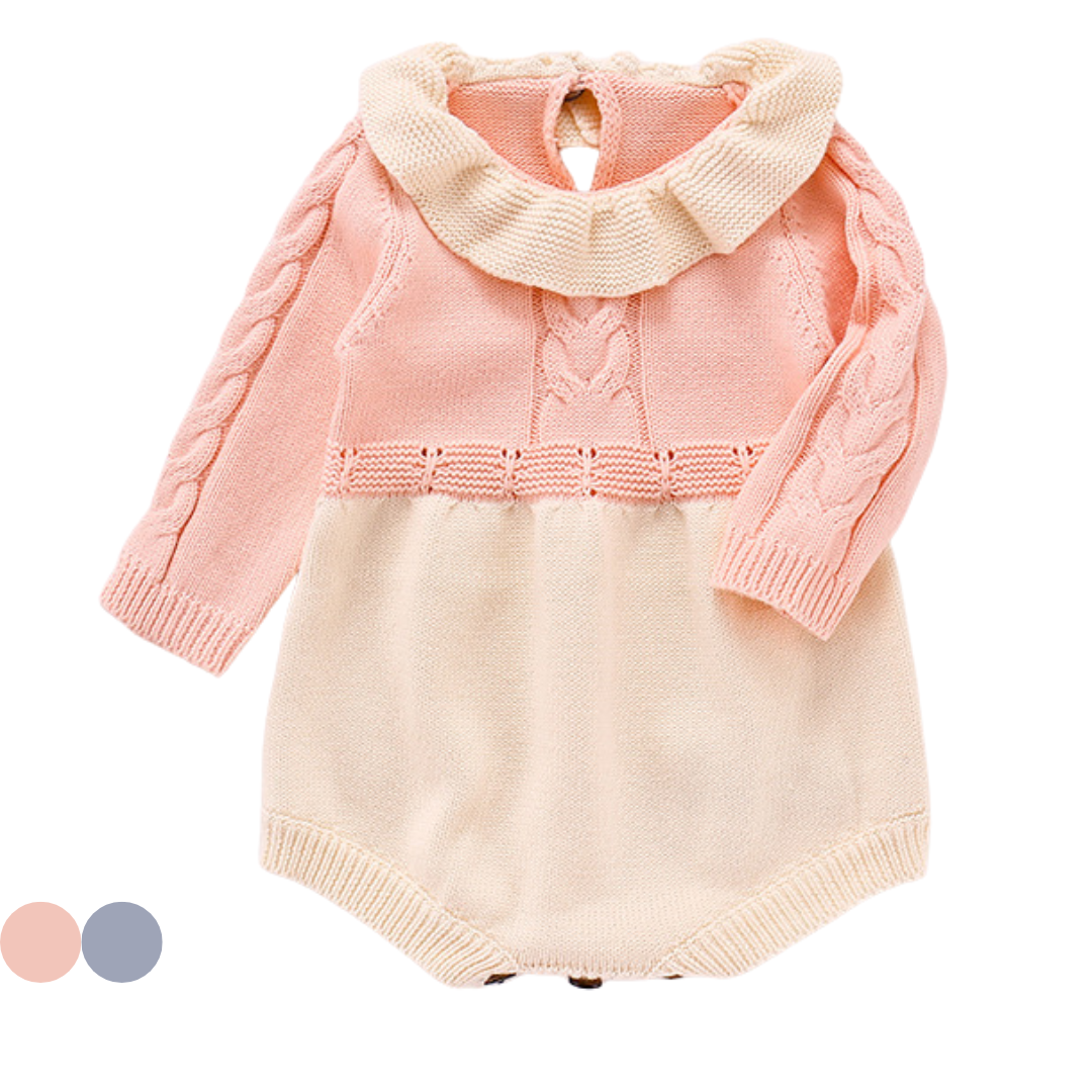 Pagliaccetto in Maglia bimba con Colletto Elegante