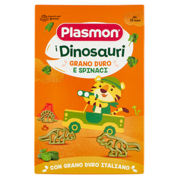 Pasta de dinosaurio Plasmon con espinacas